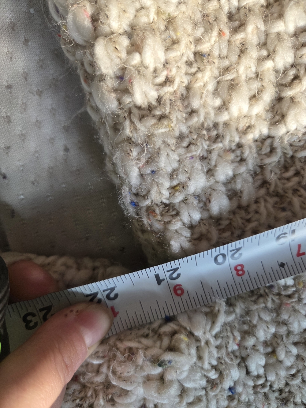 Zara Knit Speckled Cream V-Neck Chunky Knit Sweater Seize M - Picture 4 of 5